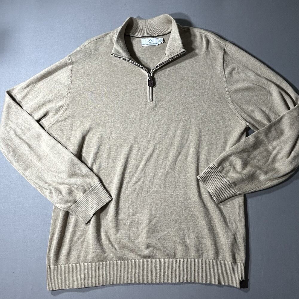 Southern Tide Quarter-Zip Pullover XL Tan